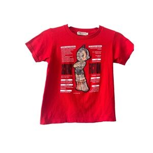 Vintage Tezuka Osamu  Astro Boy Hologram Graphic Tee Shirt Red Mighty Atom sz JM